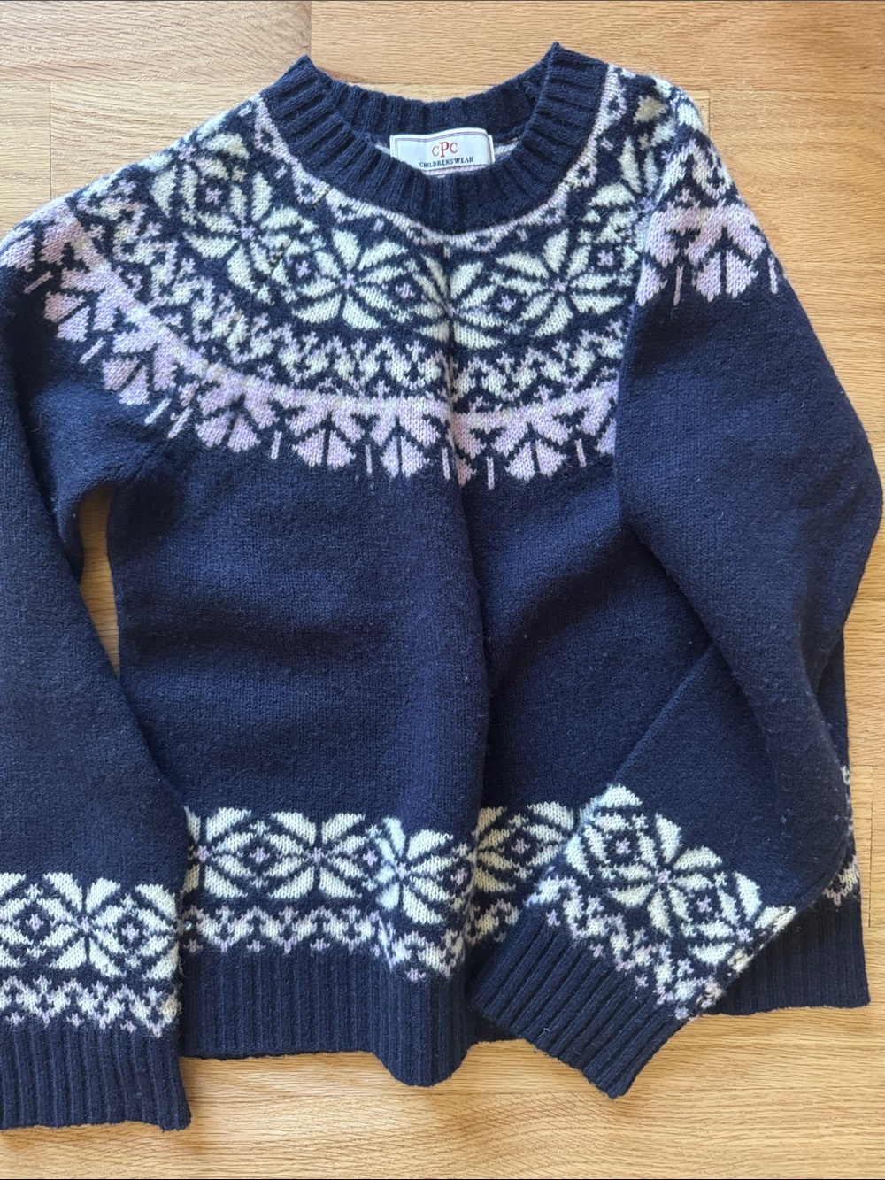 Classic Prep CPC Navy Fair Isle wool Sweater 8